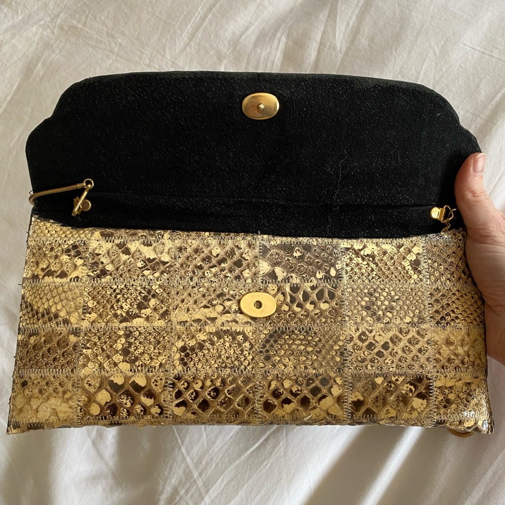 Vintage 1970s Sanes Python Clutch - Picture 5 of 6